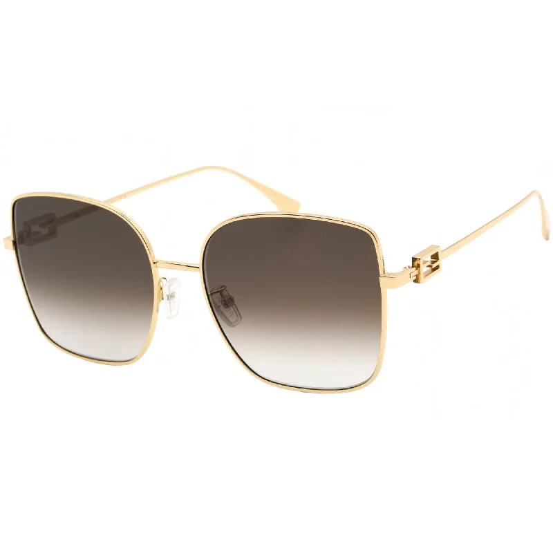 Fendi Women's Sunglasses - Gradient Lens Full Rim Gold Square Frame | FE40013U 30F