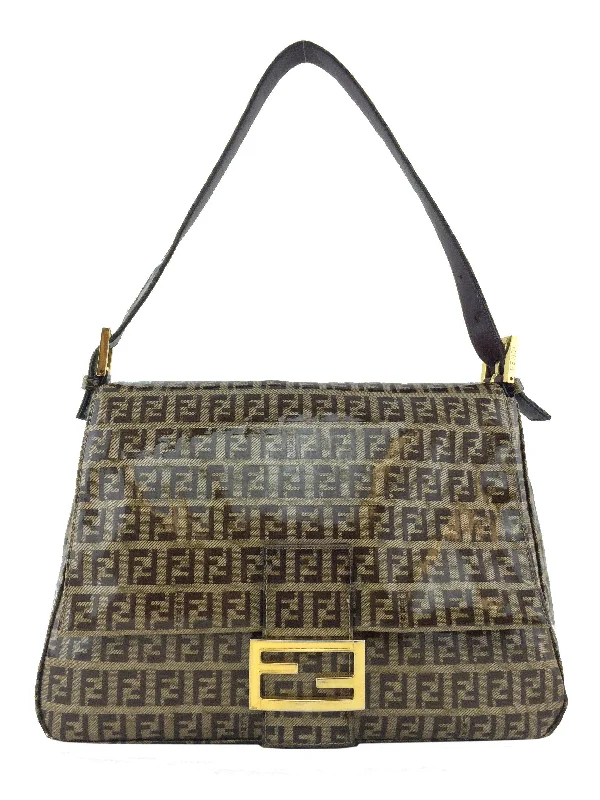 Fendi Zucchino Coated Canvas Large Mama Baguette