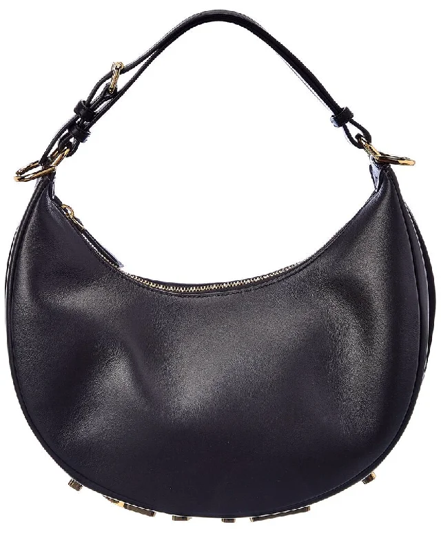 FENDI Fendigraphy Small Leather Hobo Bag