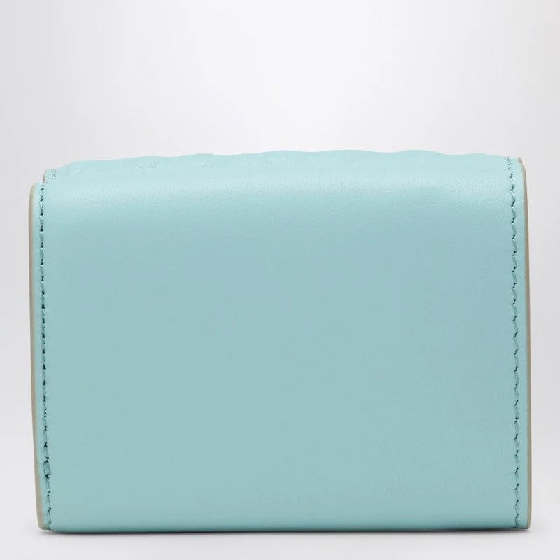 Fendi Light Blue Micro Trifold Baguette Wallet Women