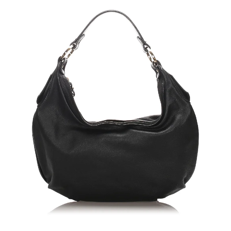 Fendi Black Calf Leather Hobo Bag Italy