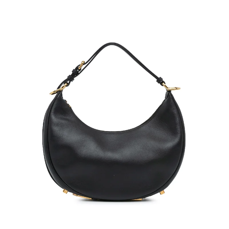 Black Fendi Medium Leather Fendigraphy Hobo