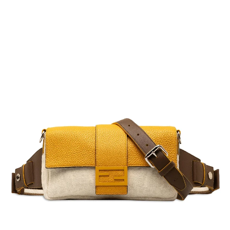 Fendi Zucca Canvas and Leather Convertible Baguette (SHG-X1HAvY)