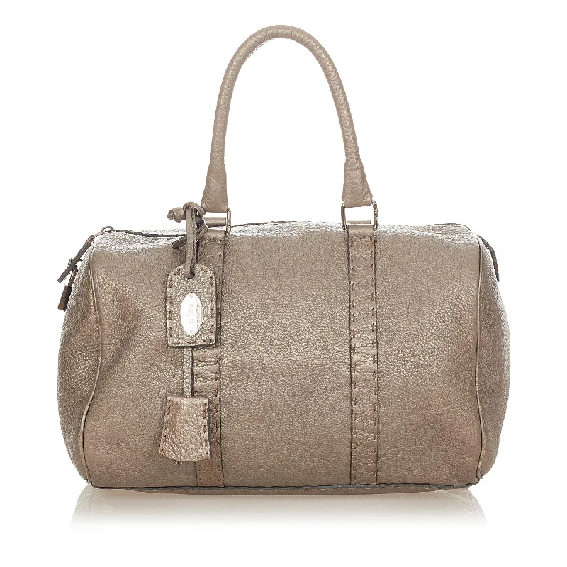 Fendi Linda Leather Boston Bag (SHG-25378)