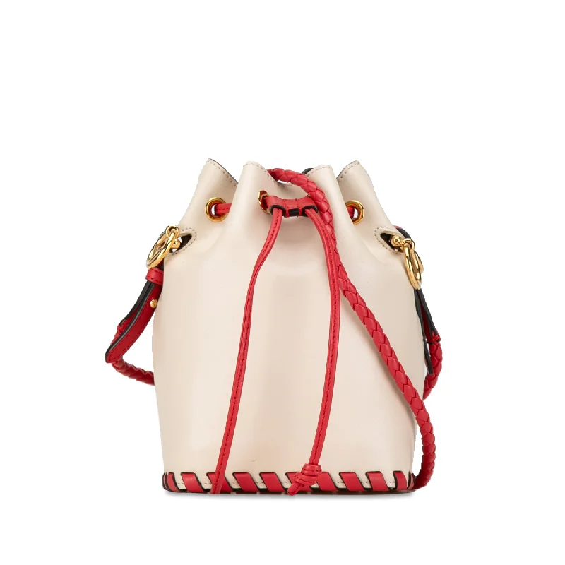 Red Fendi Mini Whipstitch Mon Tresor Bucket Bag