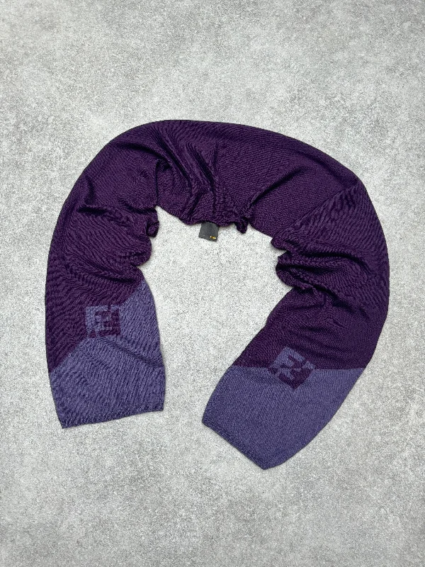 Fendi Purple Knit Scarf