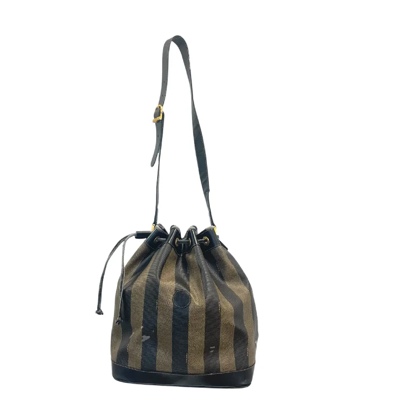 FENDI/Cross Body Bag/Stripe/BRW/CANVAS/BUCKET BAG