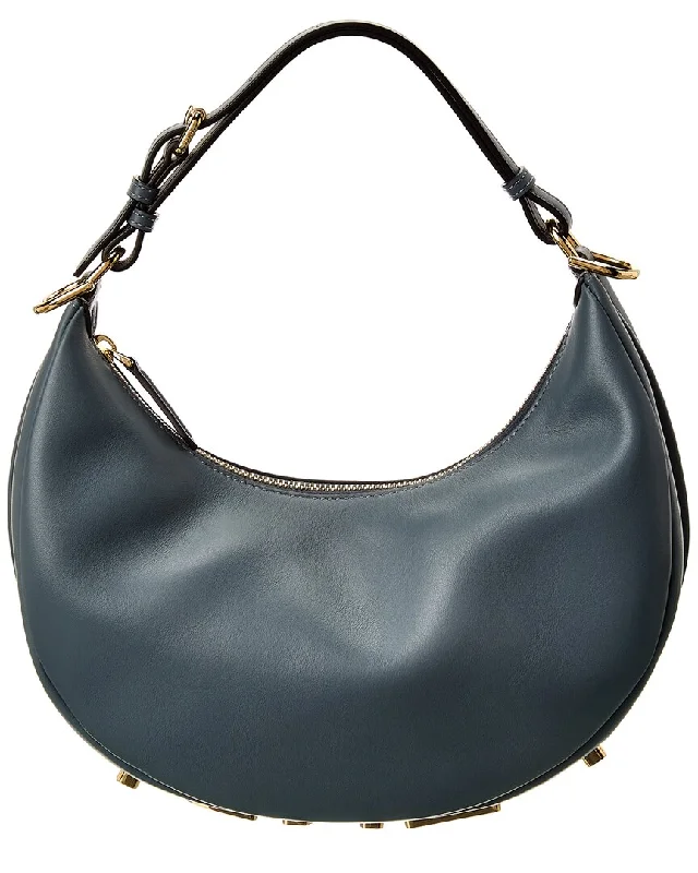 FENDI Fendigraphy Small Leather Hobo Bag