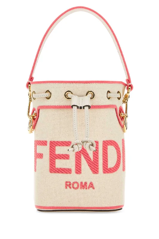 FENDI Mini Canvas Bucket Handbag