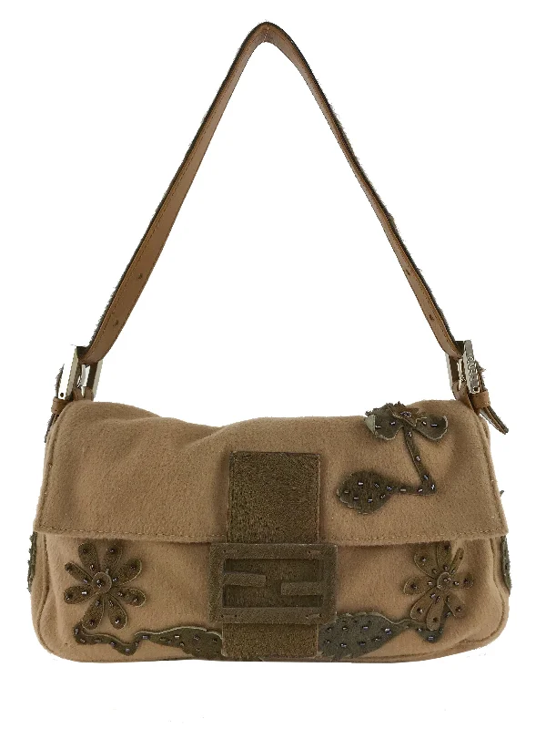 Fendi Felt and Pony Hair Applique Baguette