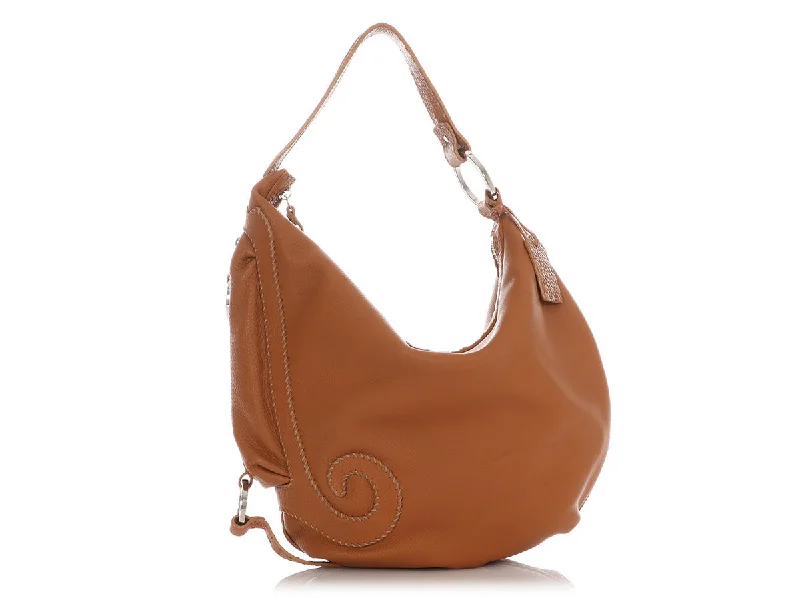 Fendi Large Tan Selleria Borsa Biga Media Hobo