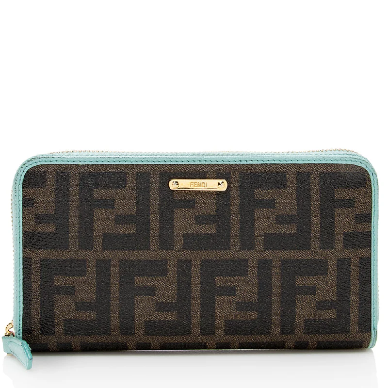 Fendi Zucca Spalmati Zip Around Wallet (SHF-19772)