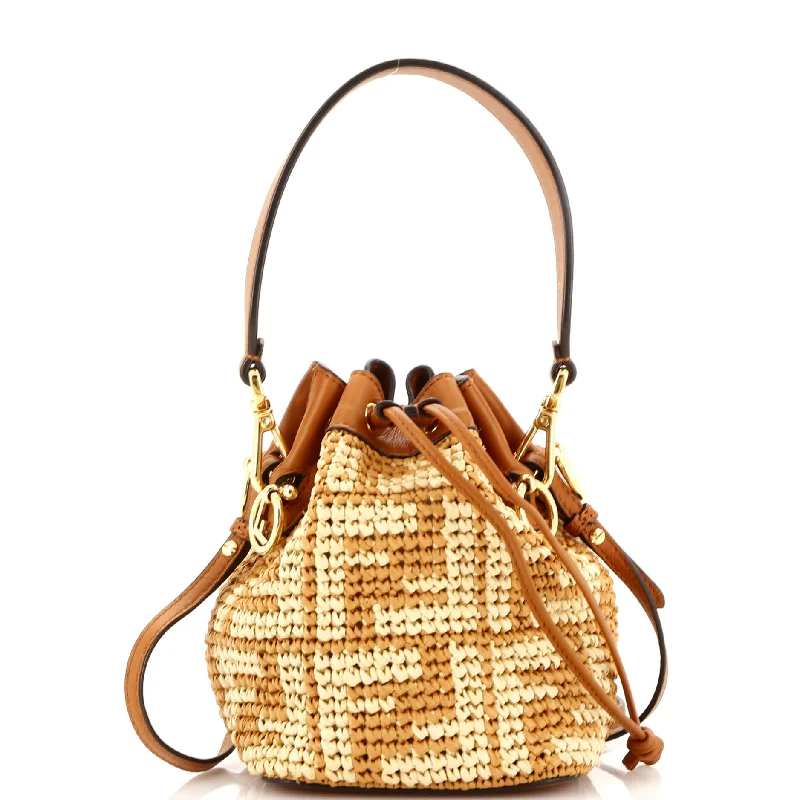 Mon Tresor Bucket Bag Zucca Raffia Mini