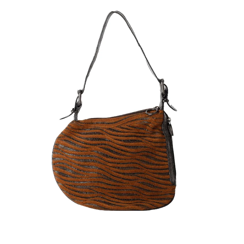 FENDI Fendi Wood Paneled Oyster Hobo Bag