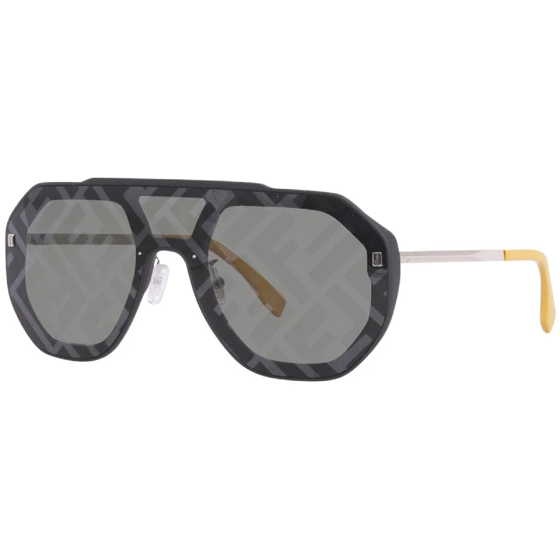 Fendi Women's Sunglasses - Grey with Logo Lens Black Acetate Frame | FE40006U 02C