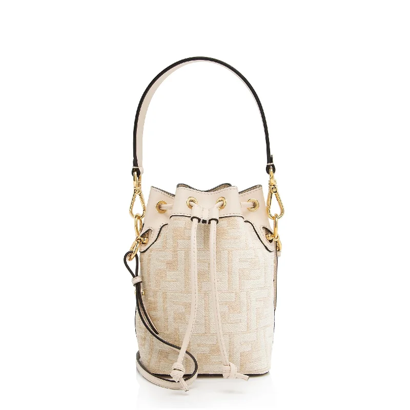 Fendi FF Tapestry Mon Tresor Mini Bucket Bag (SHF-GhSmGT)