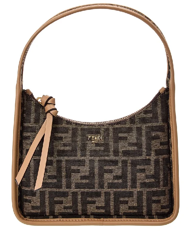 FENDI Fendessence Mini FF Canvas & Leather Hobo Bag