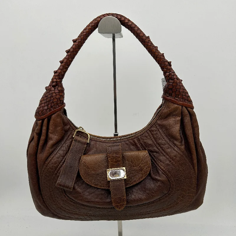 Fendi Small Spy Hobo Bag Dark Brown Bronze Leather