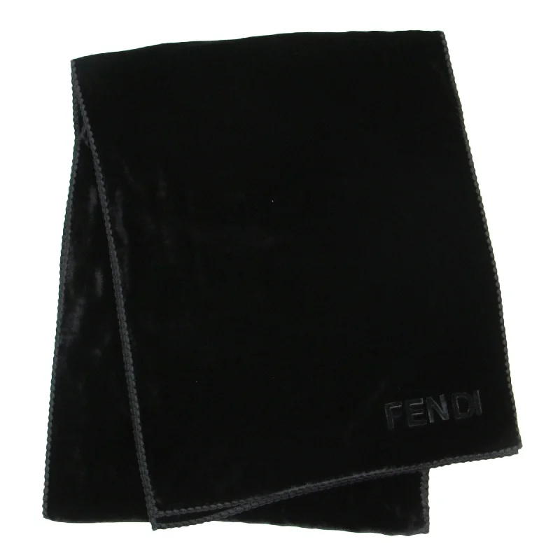 FENDI scarf, black, velvet, silk blend, women's