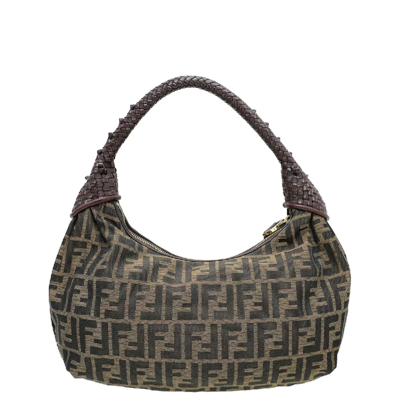 Fendi Tobacco Zucca Nappa Spy Hobo Bag