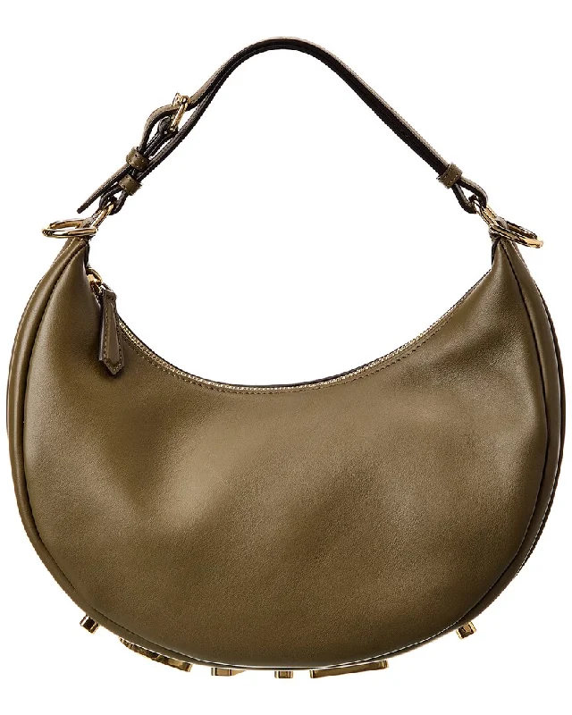 FENDI Fendigraphy Small Leather Hobo Bag