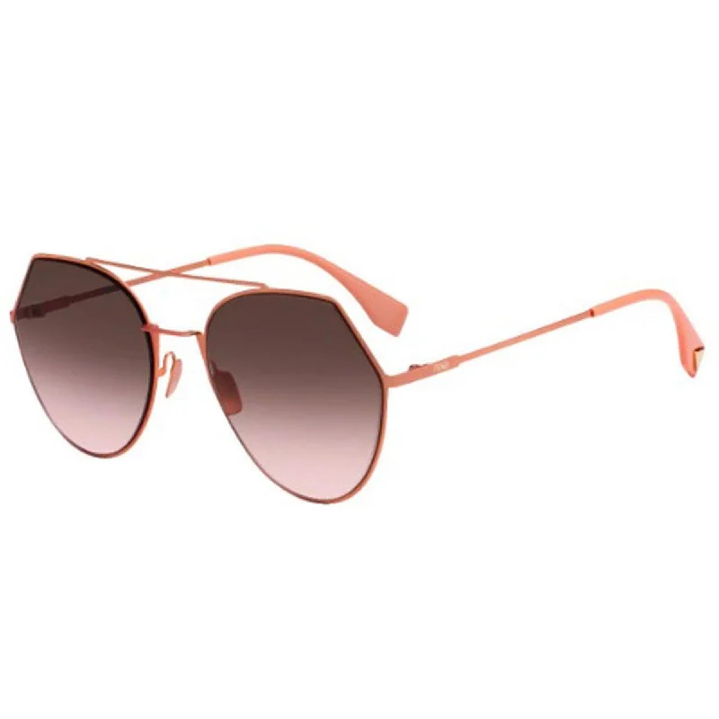 Fendi Women's Sunglasses - Peach Metal Aviator Frame | 0194S-0733-53-55-19-140