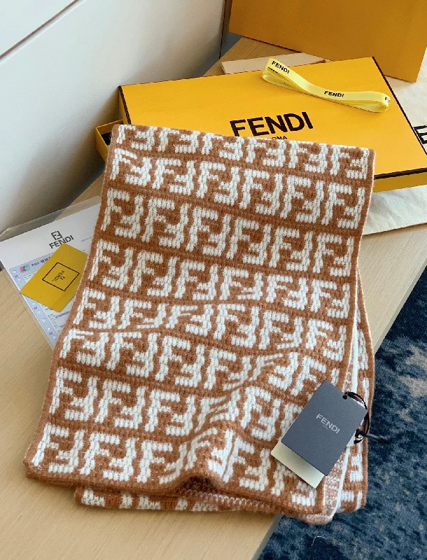 Fendi double F letter knitted shawl scarf