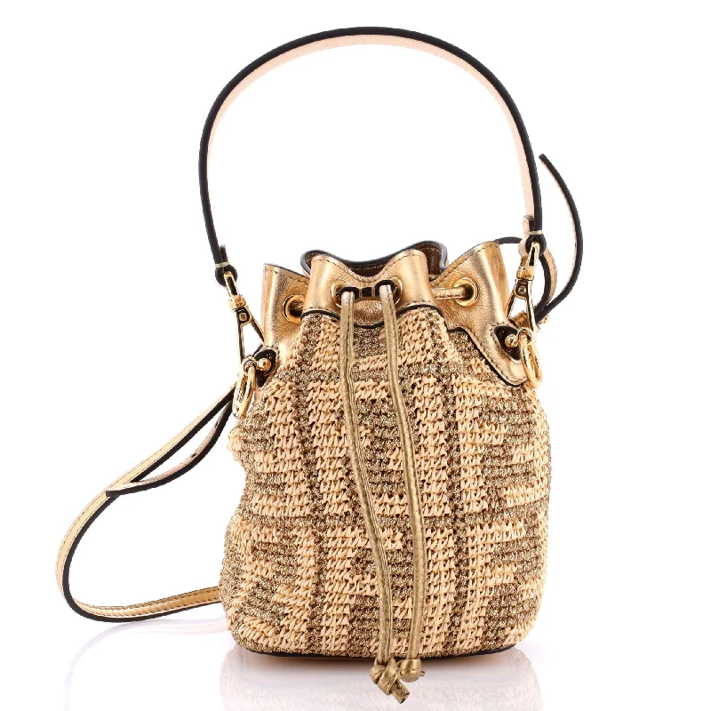 Mon Tresor Bucket Bag Zucca Raffia Mini