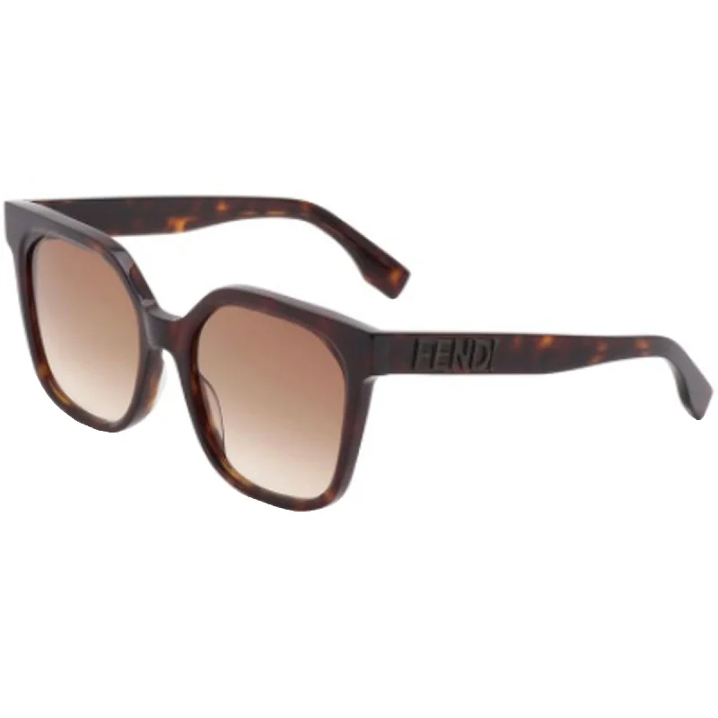 Fendi Women's Sunglasses - Gradient Lens Dark Tortoise Square Frame | FE40007I 52F