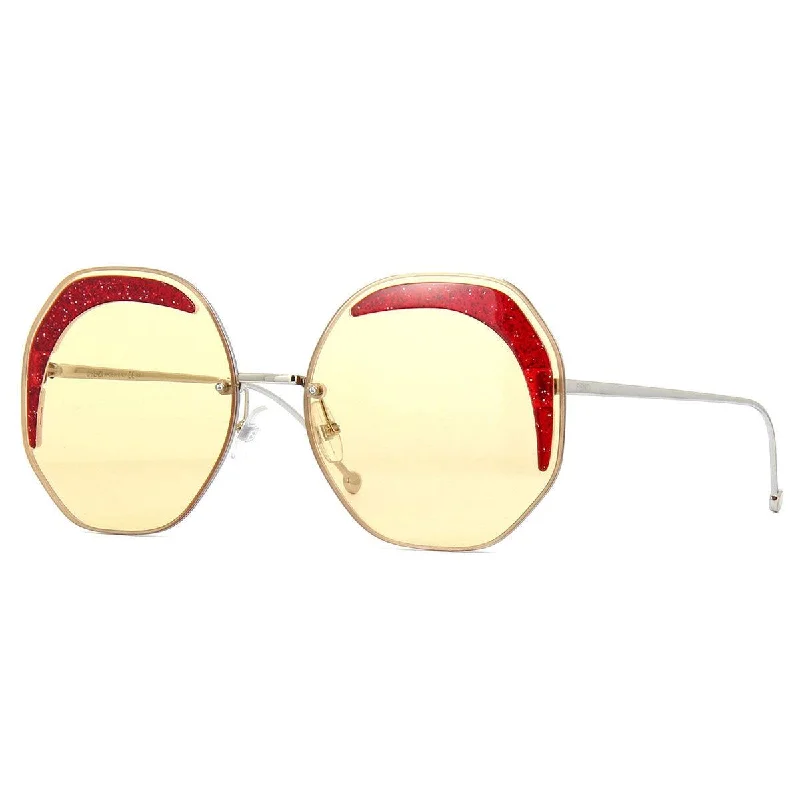 Fendi Women's Sunglasses - Yellow Gold Metal Frame | 0358S-040G-W7-63-19-140