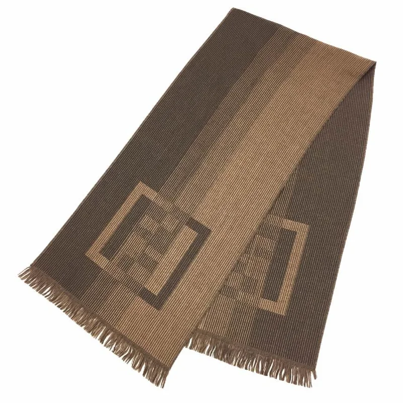 FENDI scarf, brown, 100% wool, for men and women, unisex Fendi