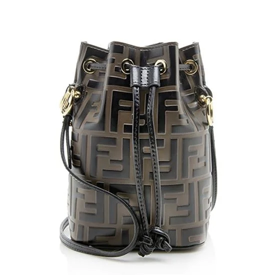 Fendi FF Embossed Calfskin Mon Tresor Mini Bucket Bag